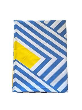 1970s Martex Geometric Queen Flat Sheet with Mod Geometric Pattern